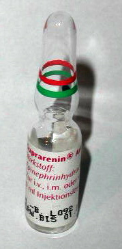 Ampolla de epinefrina de 1 mg