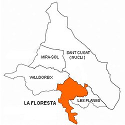 Mapa de los barrios de San Cugat del Vallés