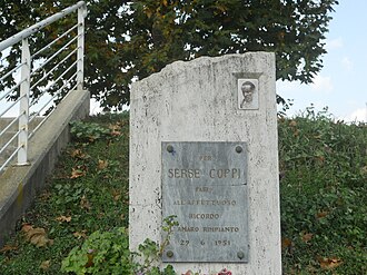 Lápida dedicada a Serse Coppi