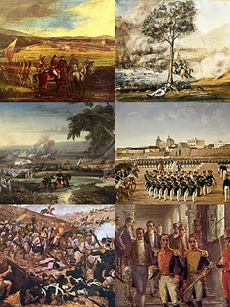 Representación de batallas y congresos históricos de la independencia.
