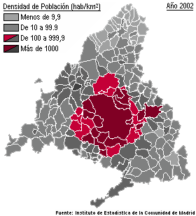 Representación cartográfica del área metropolitana de Madrid