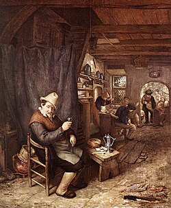 En la taberna por Adriaen van Ostade en el Museo Frans Hals