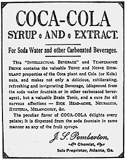 Publicidad histórica de Coca-Cola de 1886