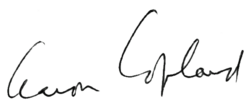 Firma de Aaron Copland