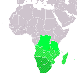 Mapa de la región de África Austral