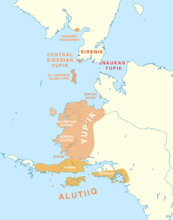 Distribución de las lenguas yupik