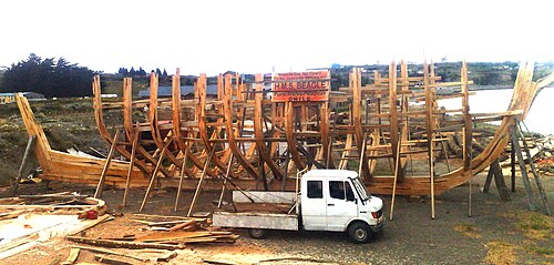 Primeras cuadernas de la réplica a tamaño real del HMS Beagle