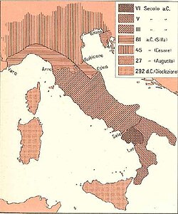 Representación de la zona geográfica italiana
