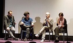 Participación del director Stéphane Brizé en una presentación.