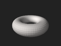 Modelo tridimensional de una superficie toroidal.