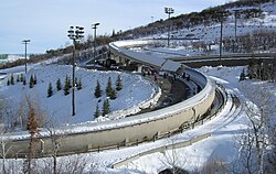 Curvas de la pista olímpica de Utah en Park City