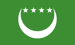 Bandera oficial y datos de la delegación de Comoras