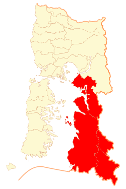 Ubicación geográfica de la Provincia de Palena en la Región de Los Lagos