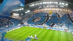 Vista general del Stade Vélodrome durante un evento deportivo.