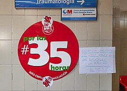 Cartel reivindicativo sobre la jornada laboral