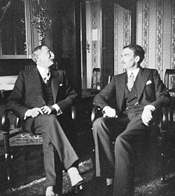 Entrevista entre León Blum y Anthony Eden en Ginebra en 1936.