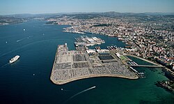 Zona franca de Vigo ubicada en un entorno portuario en España