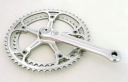 Platos y bielas Campagnolo Super Record fabricados en 1981