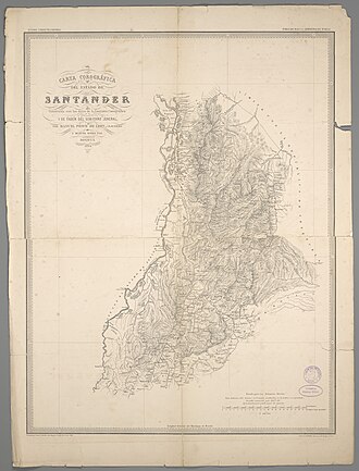 Mapa histórico del Estado Soberano de Santander