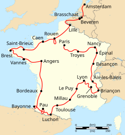Ilustración o imagen alusiva al Tour de Francia de 1954