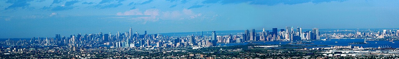 Panorama urbano de Nueva York y Jersey City