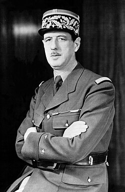 Retrato de Charles de Gaulle con uniforme militar