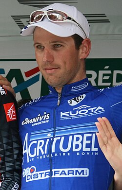 Retrato del ciclista francés David Le Lay