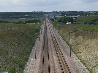 Vista de la HS1 cerca del viaducto de Medway