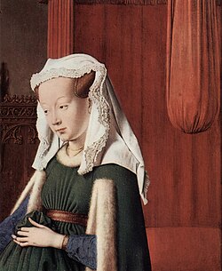 Detalle de Giovanna Cenami en el Retrato de los Arnolfini.