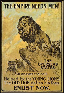 Afiche de reclutamiento de la Primera Guerra Mundial