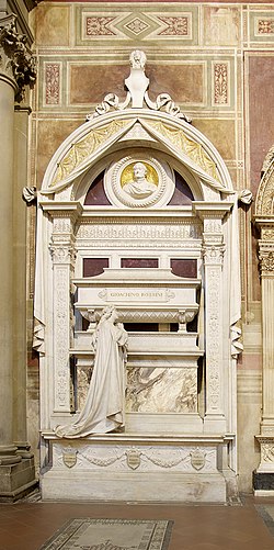 Tumba de Gioachino Rossini en la Basílica de la Santa Cruz de Florencia