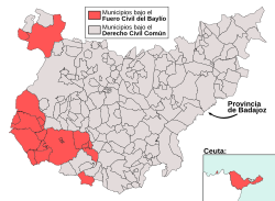 Mapa de municipios con Fuero de Baylío