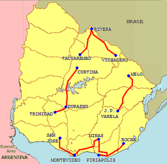 Clasificaciones iniciales y etapas de la Vuelta Ciclista del Uruguay 2006
