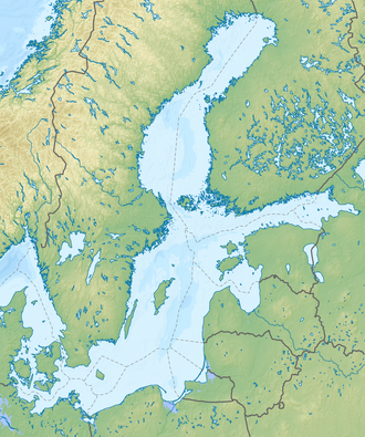 Mapa de ubicación del Estrecho de Irbe en el Mar Báltico