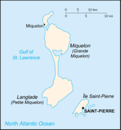 Mapa detallado de las islas de San Pedro y Miquelón