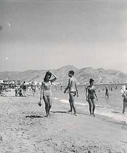 Playa de Benidorm hacia 1960.