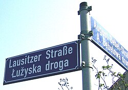 Señal bilingüe en Cottbus