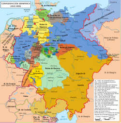Mapa político de la Confederación Alemana