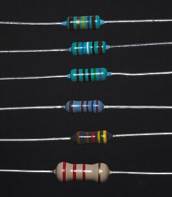 Resistencias axiales con código de colores