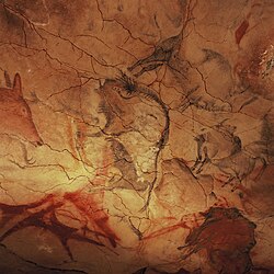 Representaciones rupestres de bisontes en la cueva de Altamira.