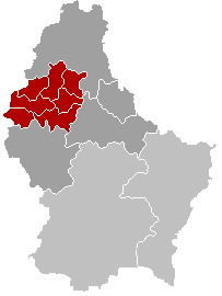Mapa de las comunas del Cantón de Wiltz