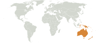 Mapa representativo de la región de Australasia