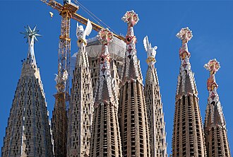 Templo Expiatorio de la Sagrada Familia en construcción