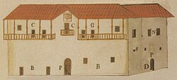 Dibujo histórico del Cabildo de Santa Fe de Antioquia