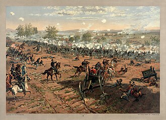 Representación artística de la Batalla de Gettysburg