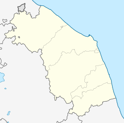 Mapa de ubicación de Civitanova Marche en la región de las Marcas