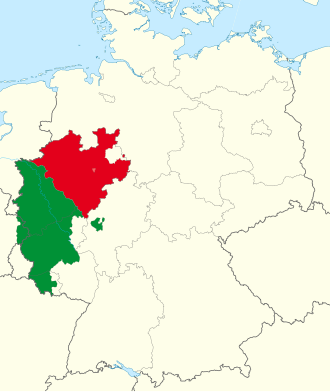Mapa histórico de Renania hacia 1830