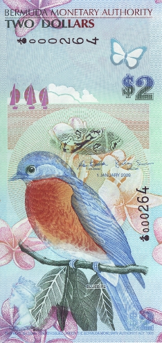Diseño de billete perteneciente al sistema monetario de Bermudas