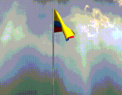 Bandera de Colombia ondeando