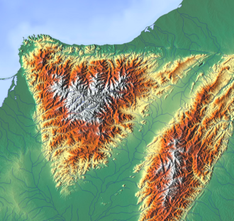 Mapa esquemático de la Sierra Nevada de Santa Marta